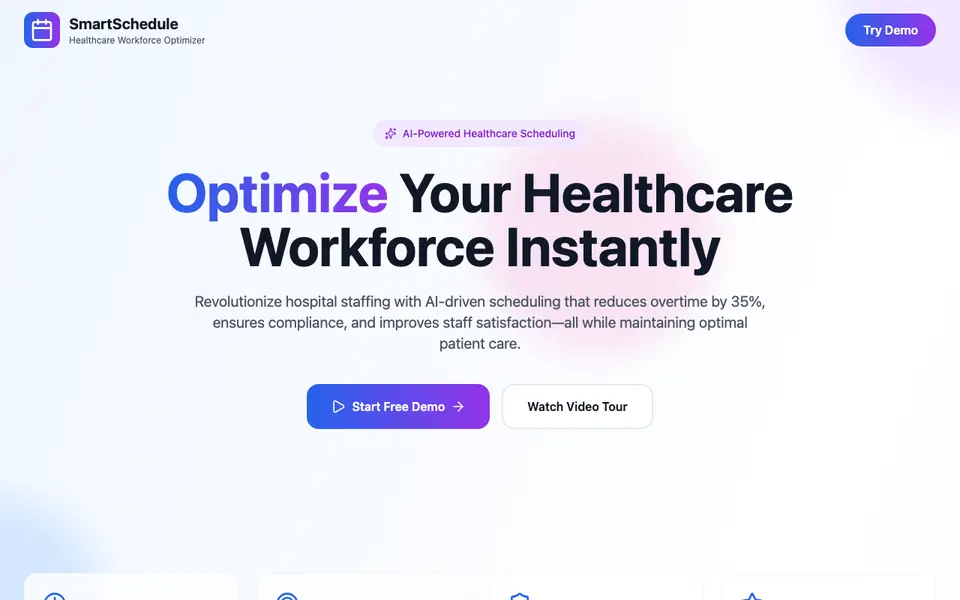 Screenshot of Smart Workforce Scheduler